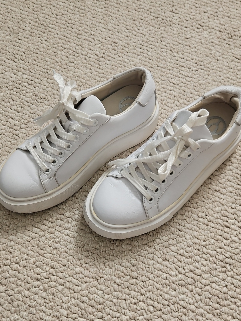 Women’s White Platform Lace-Up Sneakers